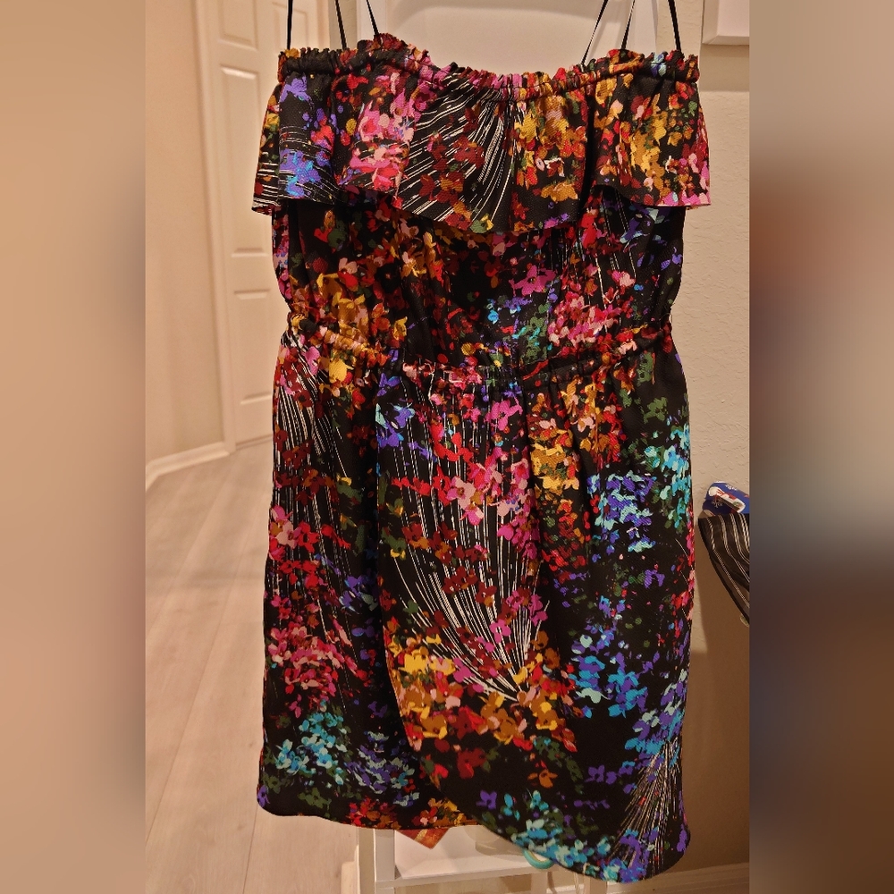 Strapless floral dress